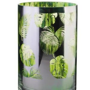 Artland Tropical Leaves Hurricane Lamp Large